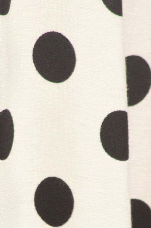 Polka Dot A-Line Midi Dress - Stylish and Flattering with 3/4 Sleeves