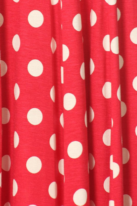 Polka Dot A-Line Midi Dress - Stylish and Flattering with 3/4 Sleeves
