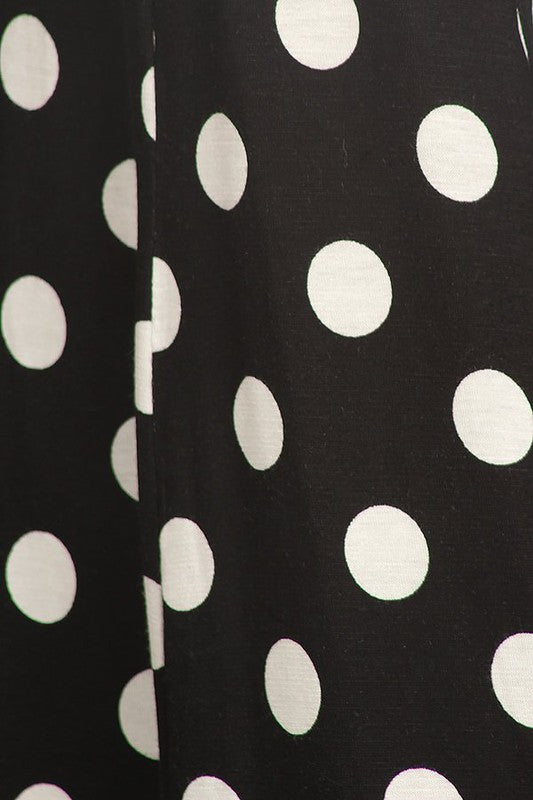 Polka Dot A-Line Midi Dress - Stylish and Flattering with 3/4 Sleeves