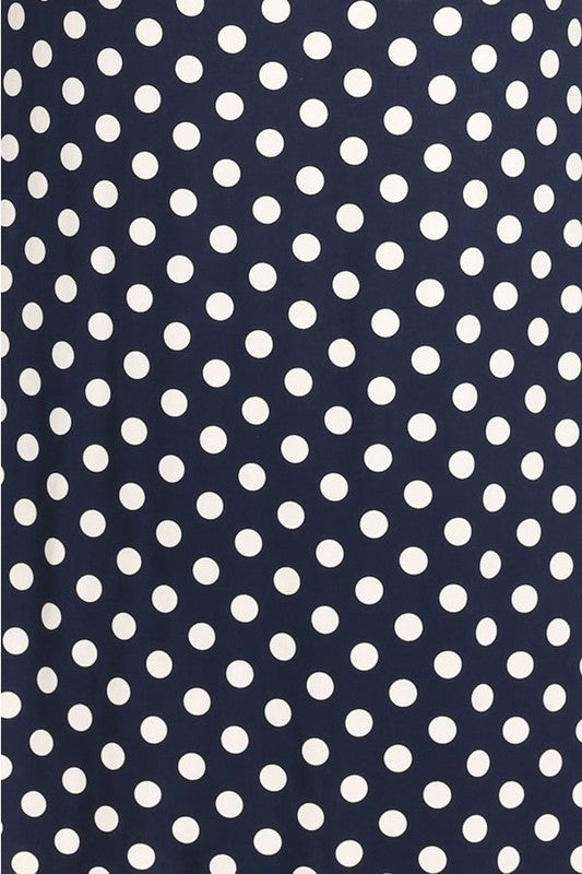 Polka Dot Maxi Skirt - High Waisted A-Line, Loose Fit with Foldable Waistband
