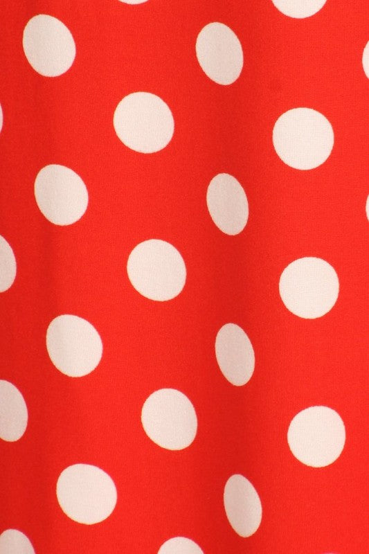 Polka Dot Maxi Skirt - High Waisted A-Line, Loose Fit with Foldable Waistband