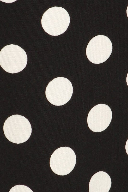 Polka Dot Maxi Length Skirt - High Waisted A-Line Maxi Skirt with Foldable Waistband