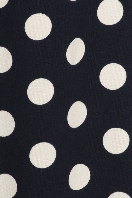 Polka Dot Maxi Length Skirt - High Waisted A-Line Maxi Skirt with Foldable Waistband