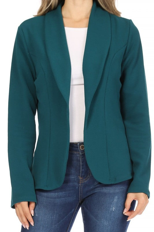 Casual Fitted Blazer with Slim-Fitting Sleeves - Modern Silhouette