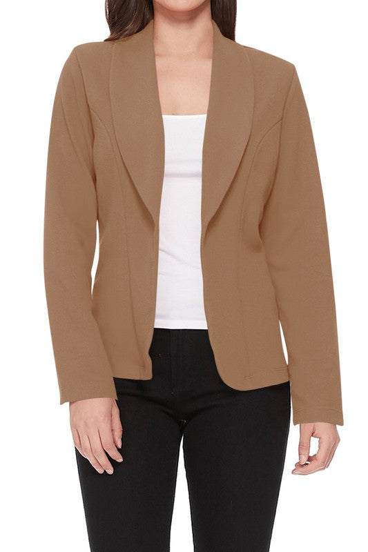 Casual Fitted Blazer with Slim-Fitting Sleeves - Modern Silhouette