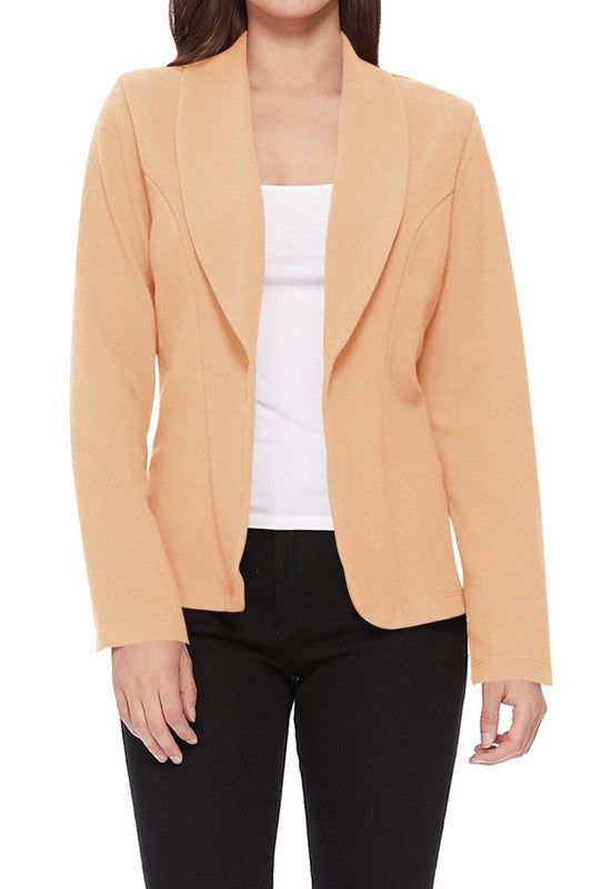 Casual Fitted Blazer with Slim-Fitting Sleeves - Modern Silhouette