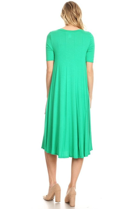 MOA Collection Jersey Knit Short Sleeve Oversized A-Line Dress