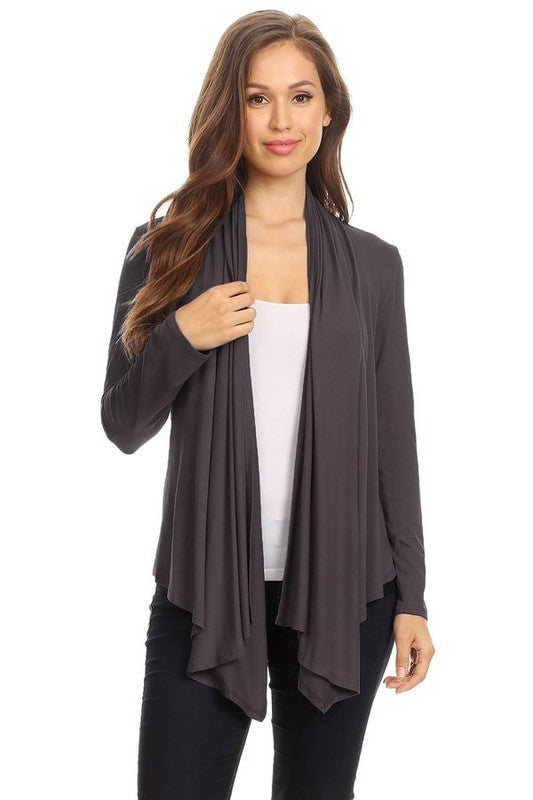 Solid Waistlength Cardigan - Soft, Lightweight, and Versatile