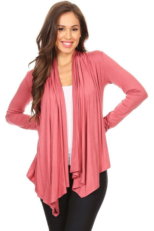 Solid Waistlength Cardigan - Soft, Lightweight, and Versatile