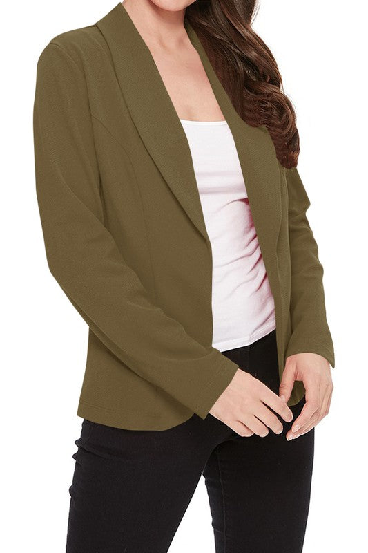 Casual Fitted Blazer with Slim-Fitting Sleeves - Modern Silhouette