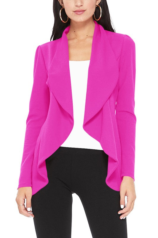 Solid Waist Length Blazer - Unique and Eye-Catching Look