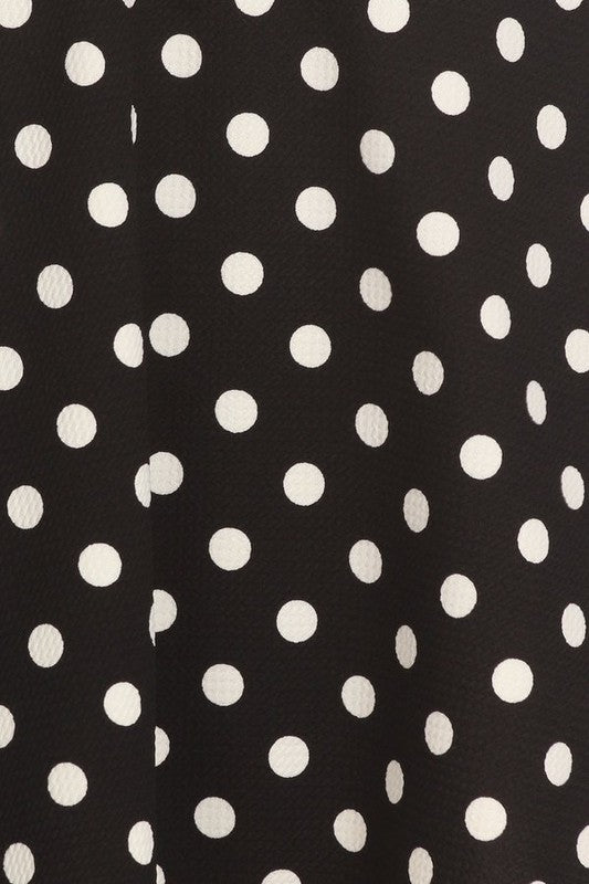 Red Polka Dot A-Line Skirt - High Waisted Knee Length with Relaxed Fit