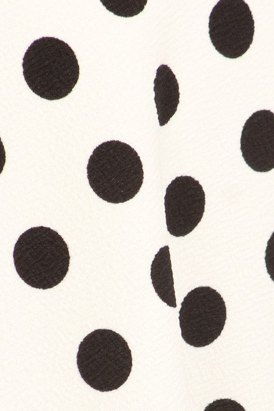 Red Polka Dot A-Line Skirt - High Waisted Knee Length with Relaxed Fit