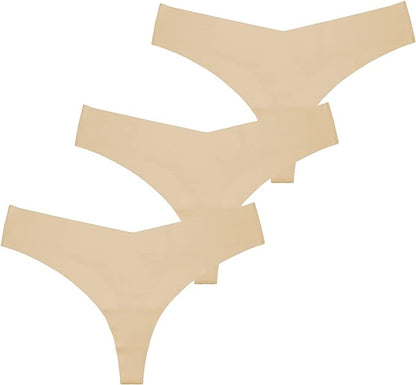 Seamless T Back Panty Cotton Breathable Thongs Panties for Women 3 Pack