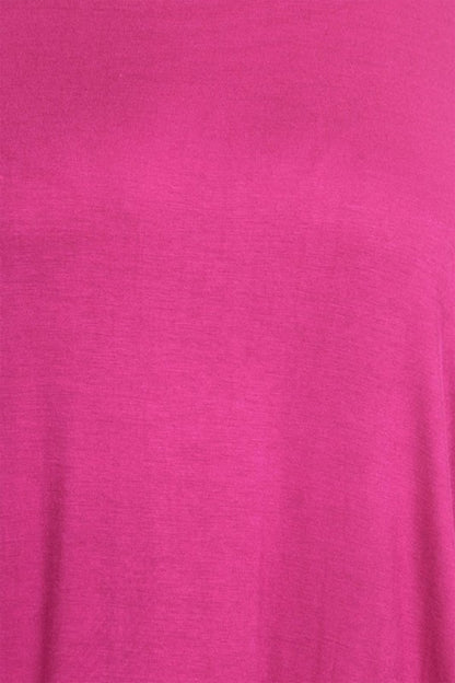 MOA Solid 3/4 Sleeve Midi Dress with Round Neckline