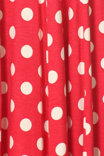 Polka Dot A-Line Midi Dress - Stylish and Flattering with 3/4 Sleeves
