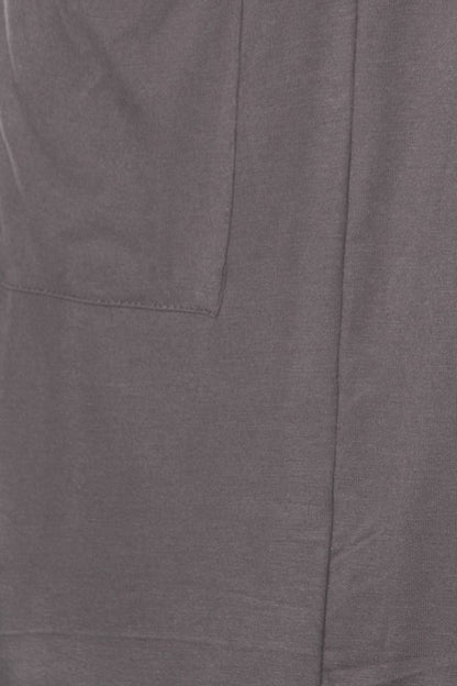 Plus Size Loose Fit Knee Length Duster Cardigan - Open Front, Long Sleeves, Side Pockets