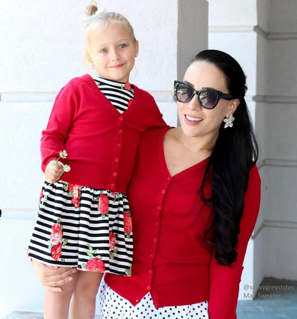 Women's V-Neck Button Down Knit Cardigan Sweater
