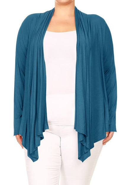 Soft and Stretchy Draped Cardigan - Perfect for Cooler Weather