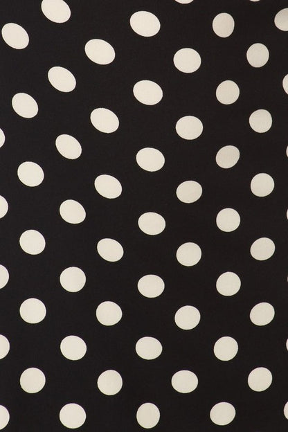 Polka Dot Maxi Skirt - High Waisted A-Line, Loose Fit with Foldable Waistband