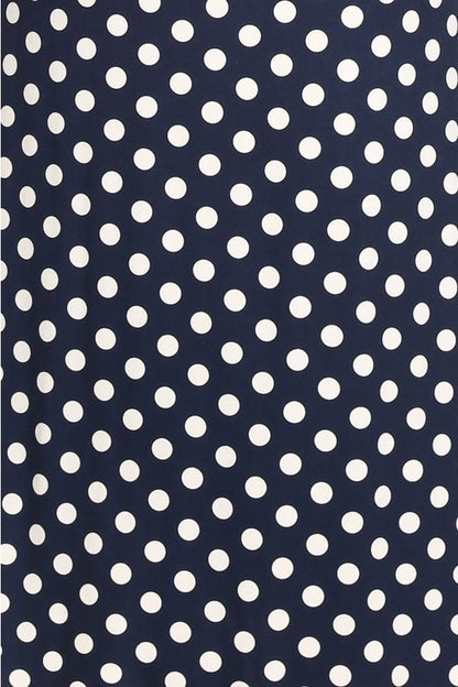Polka Dot Maxi Skirt - High Waisted A-Line, Loose Fit with Foldable Waistband