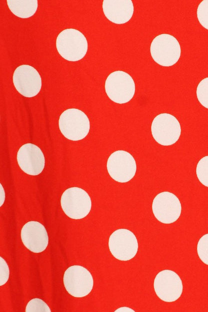 Polka Dot Maxi Length Skirt - High Waisted A-Line Maxi Skirt with Foldable Waistband