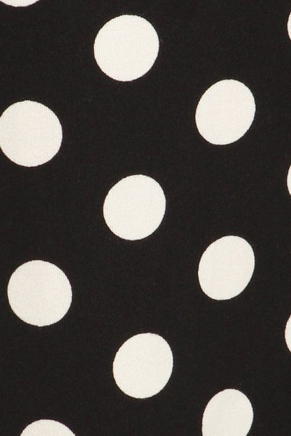 Polka Dot Maxi Length Skirt - High Waisted A-Line Maxi Skirt with Foldable Waistband