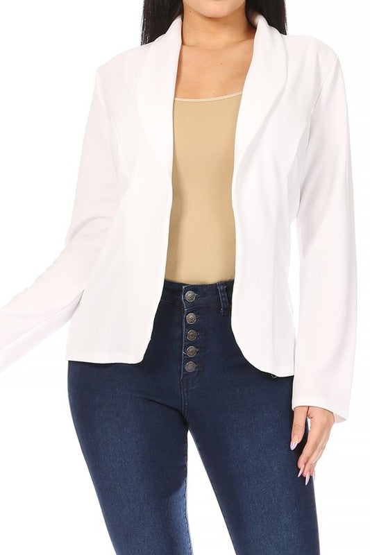 Casual Fitted Blazer with Slim-Fitting Sleeves - Modern Silhouette