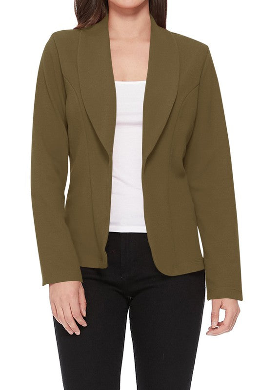 Casual Fitted Blazer with Slim-Fitting Sleeves - Modern Silhouette