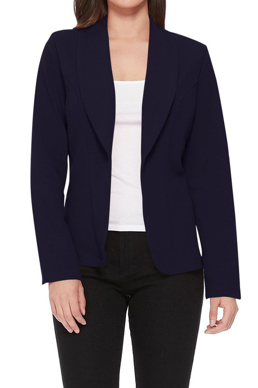 Casual Fitted Blazer with Slim-Fitting Sleeves - Modern Silhouette