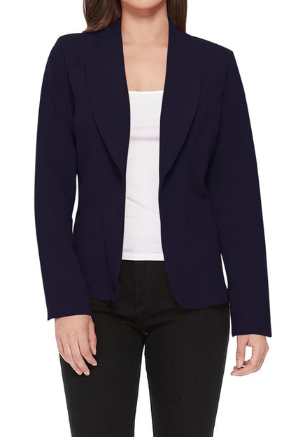 Casual Fitted Blazer with Slim-Fitting Sleeves - Modern Silhouette
