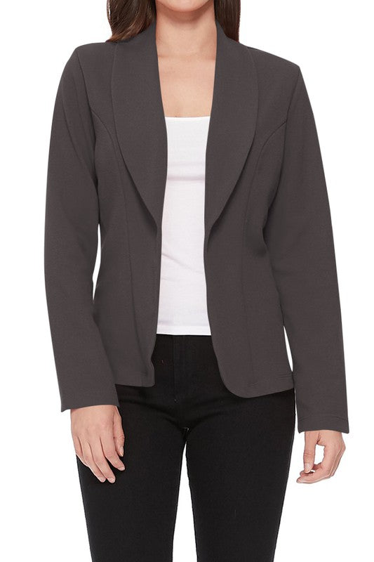 Casual Fitted Blazer with Slim-Fitting Sleeves - Modern Silhouette