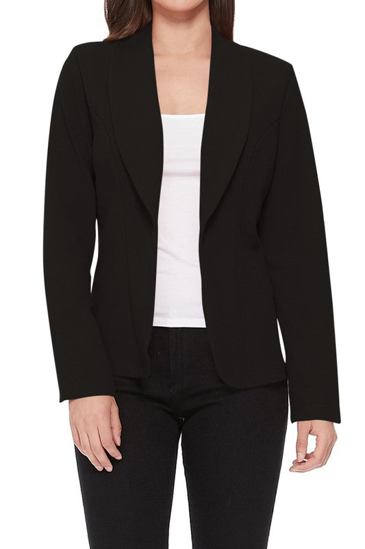 Casual Fitted Blazer with Slim-Fitting Sleeves - Modern Silhouette