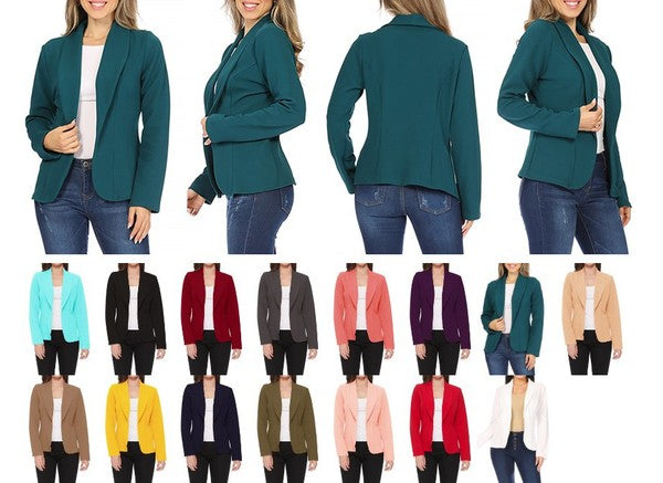 Casual Fitted Blazer with Slim-Fitting Sleeves - Modern Silhouette