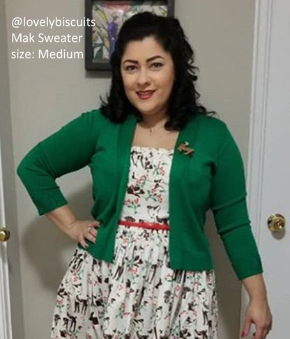 Open Front Cropped Bolero Shrug Cardigan