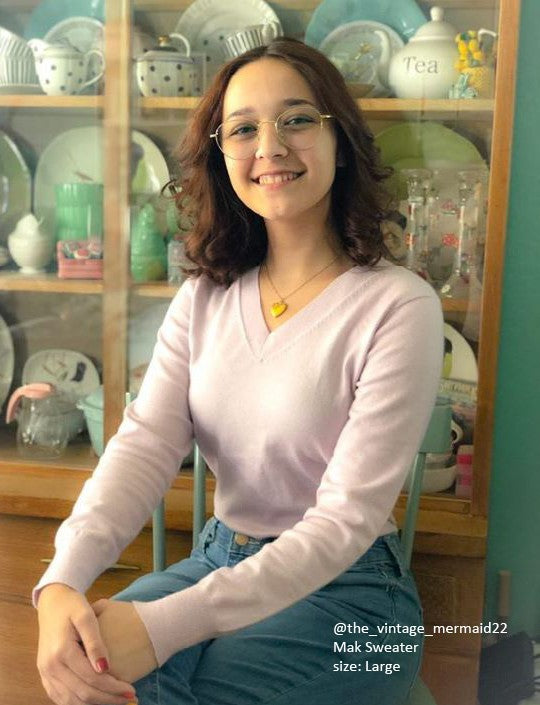 Women's Long Sleeve V-Neck Pulll Over Sweater Top