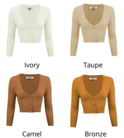Cropped Plus Size  Button Cardigan Sweater