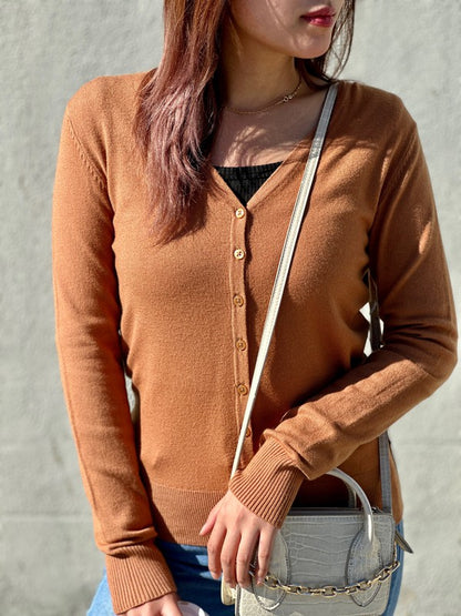 Women's V-Neck Button Down Knit Cardigan Sweater
