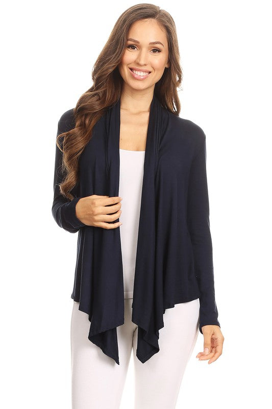 Solid Waistlength Cardigan - Soft, Lightweight, and Versatile