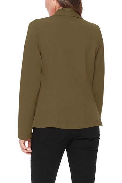 Casual Fitted Blazer with Slim-Fitting Sleeves - Modern Silhouette