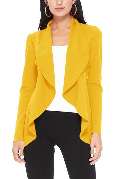 Solid Waist Length Blazer - Unique and Eye-Catching Look