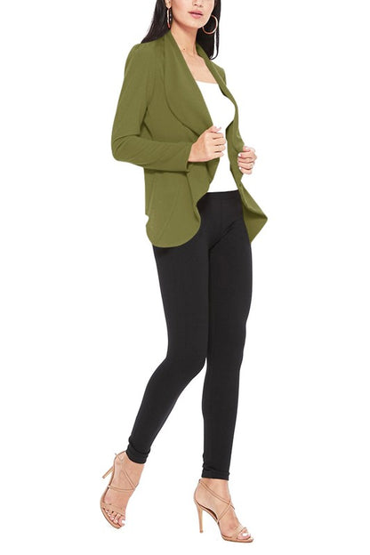 Solid Waist Length Blazer - Unique and Eye-Catching Look