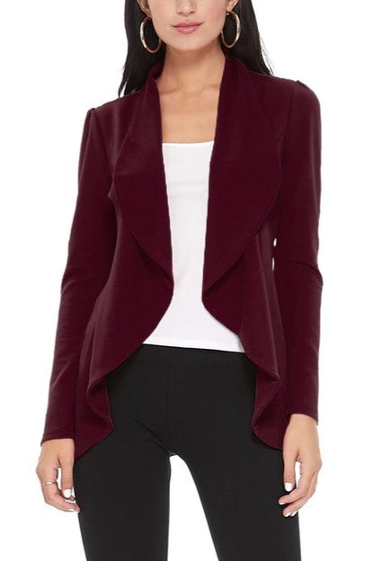 Solid Waist Length Blazer - Unique and Eye-Catching Look