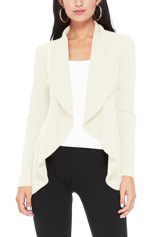 Solid Waist Length Blazer - Unique and Eye-Catching Look