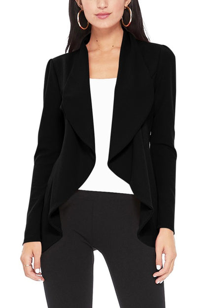 Solid Waist Length Blazer - Unique and Eye-Catching Look