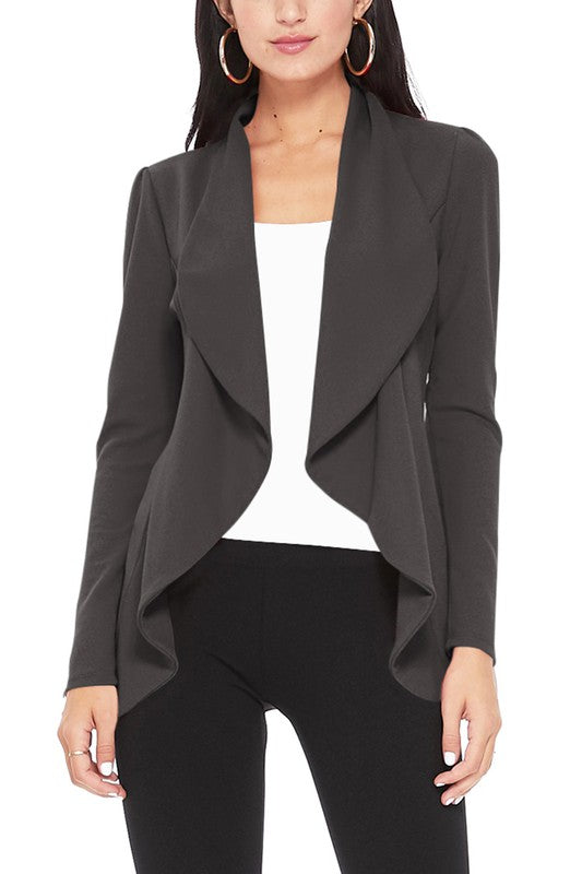 Solid Waist Length Blazer - Unique and Eye-Catching Look
