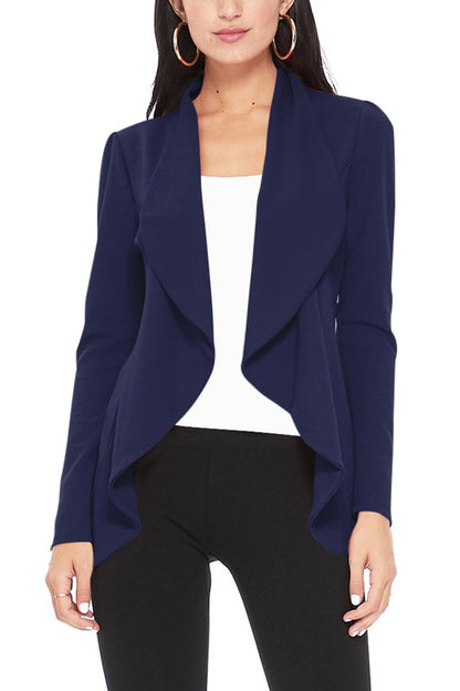 Solid Waist Length Blazer - Unique and Eye-Catching Look