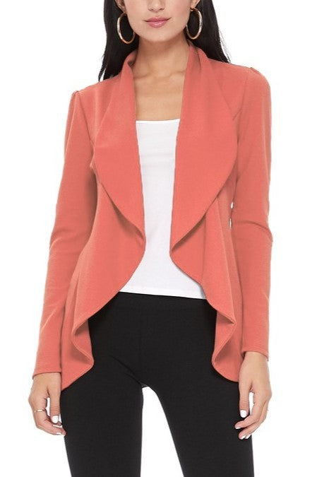 Solid Waist Length Blazer - Unique and Eye-Catching Look