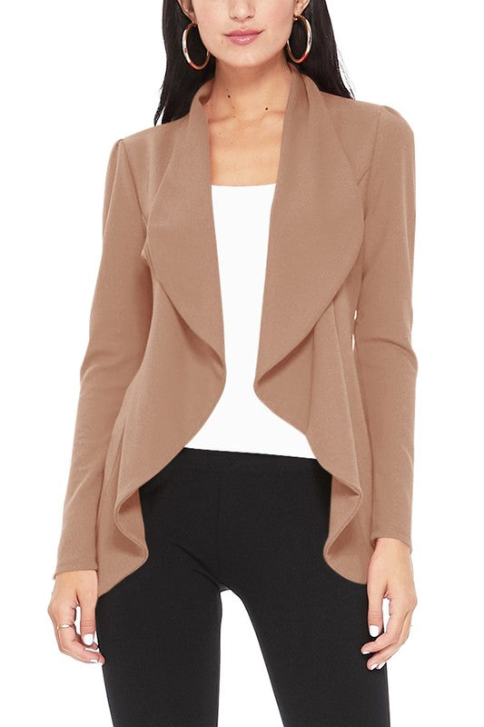 Solid Waist Length Blazer - Unique and Eye-Catching Look
