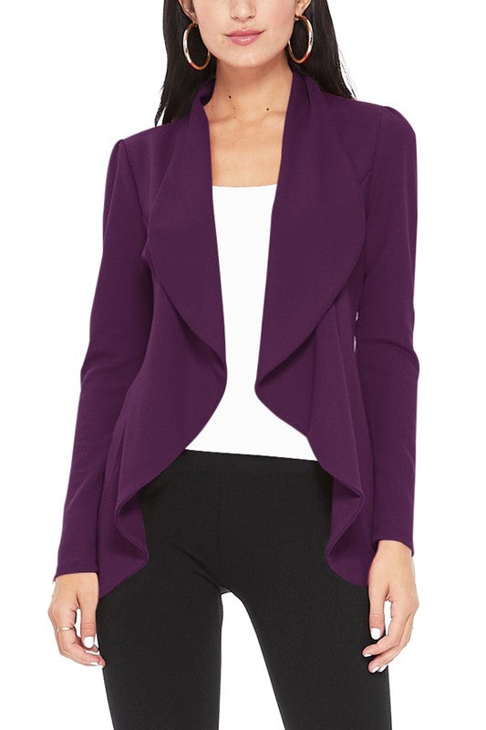 Solid Waist Length Blazer - Unique and Eye-Catching Look